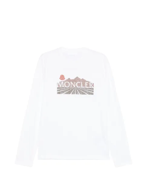 Moncler graphic long-sleeves T-shirt White L10918D0001089B8U