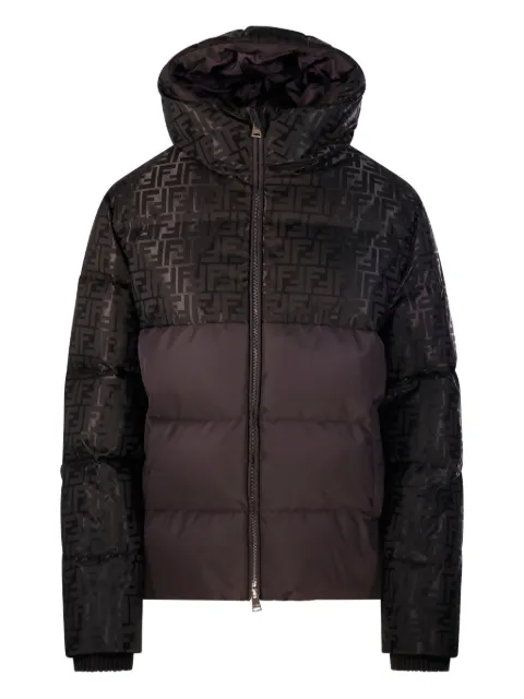 FENDI monogram hooded jacket Brown FAN226AT91