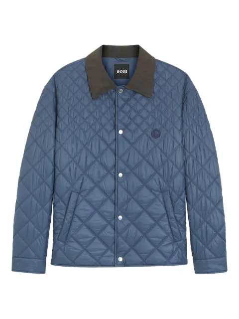 BOSS quilted collared jacket Blue 50558841