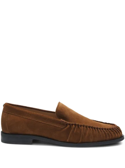 BOSS suede loafers with ruched detail Brown 50557678