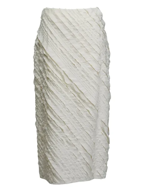 Christian Wijnants Simbi textured midi skirt Neutrals SIMBI8411