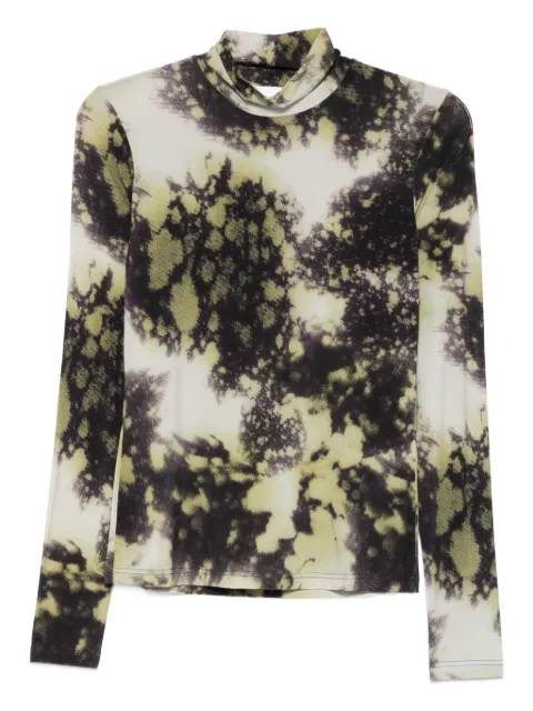 Christian Wijnants Tugal printed roll-neck top Green TUGAL8505