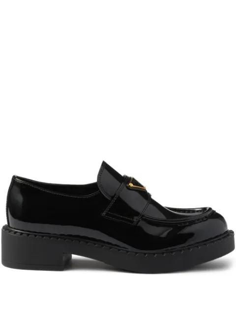 Prada Chocolate patent-finish leather loafers Black 1D246MFG050XUW