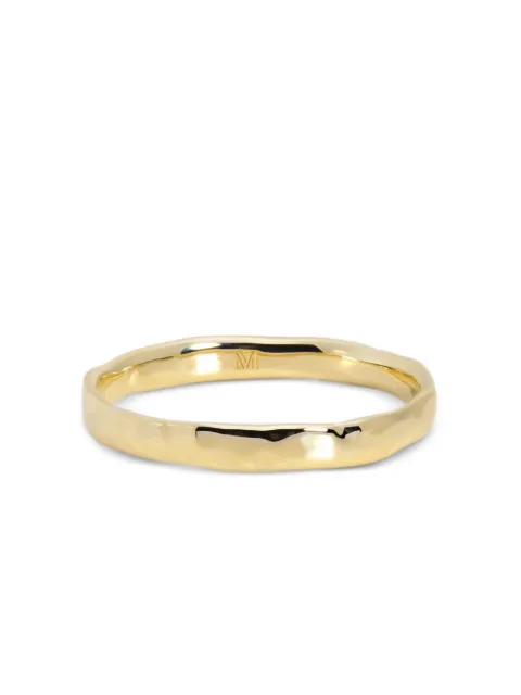 Monica Vinader hammered thin band ring Gold YGRGPLBTNON