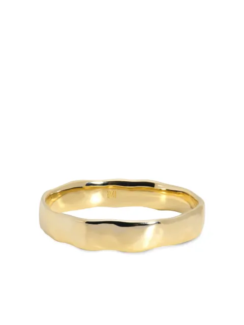 Monica Vinader hammered wide band ring Gold YGRGPLBWNON