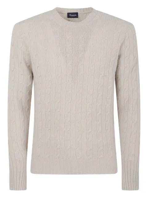 Drumohr cable-knit crew-neck sweater Grey D4K133N