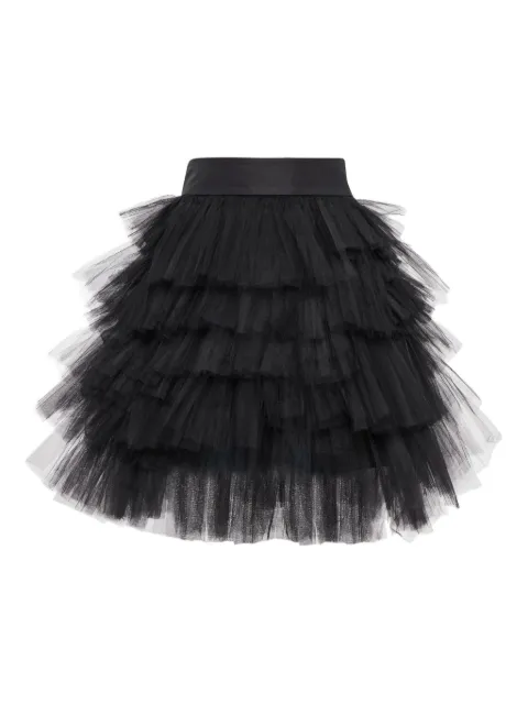 Oscar de la Renta ruffled tiered mini skirt Black 22FE409TUL