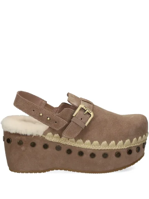 Mou 67mm stud-embellished mules Neutrals FW611003A