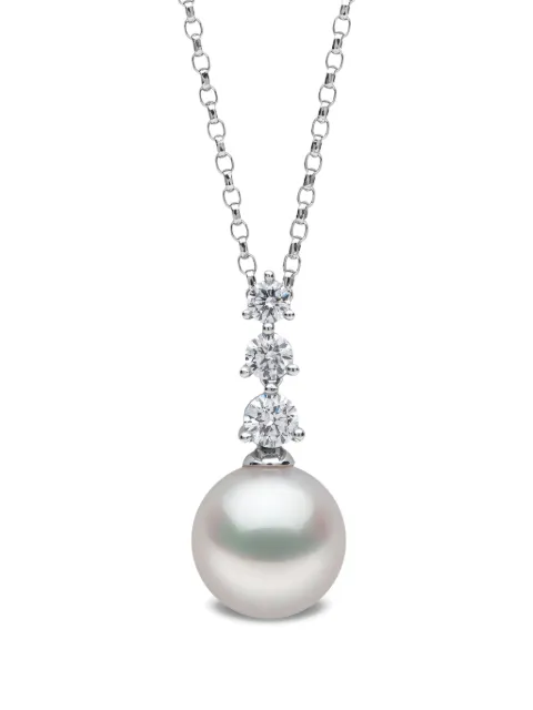 Yoko London 18K white gold akoya pearl and diamond pendant Silver QYP24037X
