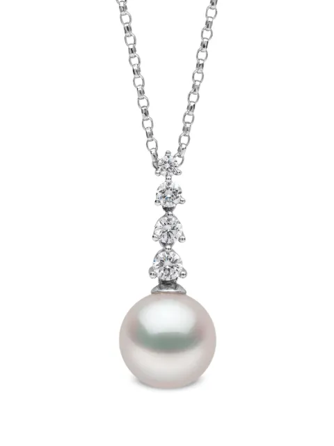 Yoko London 18K white gold akoya pearl and diamond pendant Silver QYP24047X