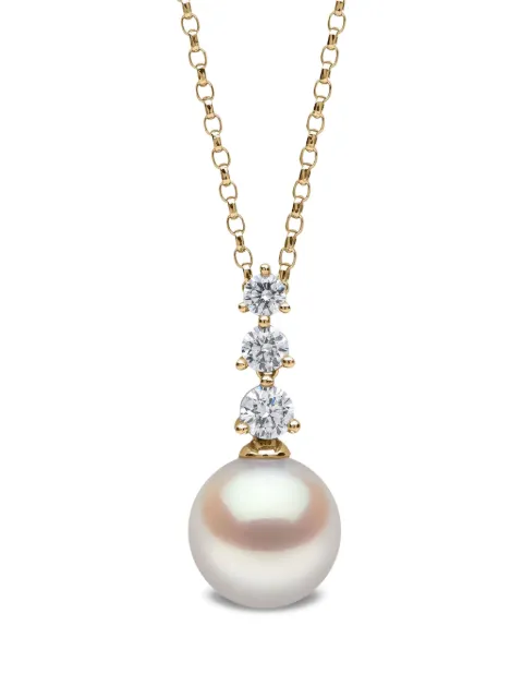 Yoko London 18K yellow gold akoya pearl and diamond pendant Gold QYP24036X