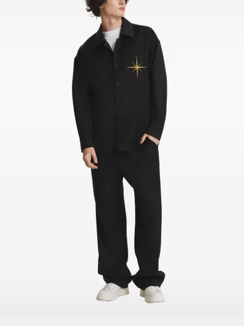 IRINA VOINEA embroidered overshirt Black IVYAK21