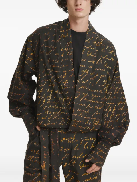 IRINA VOINEA Writings balloon-sleeve jacket Black IVYAK04