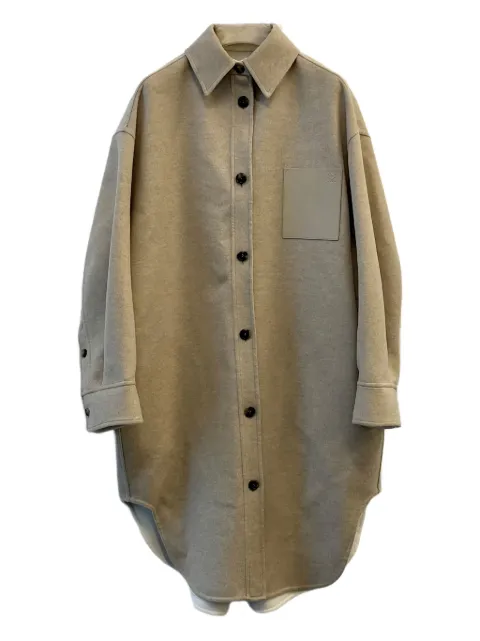 LOEWE Anagram buttoned patch-pocket overshirt Neutrals S359Y02XFD