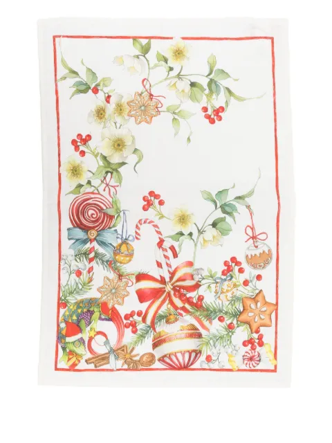 TESSITURA TOSCANA TELERIE Marzape christmas-print tableware (70cm x 50cm) Neutrals NC250030MARZAPEPEPALLINE