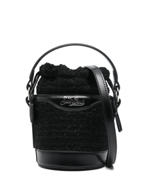 MC2 Saint Barth mini Mila tweed bucket bag Black MILA002