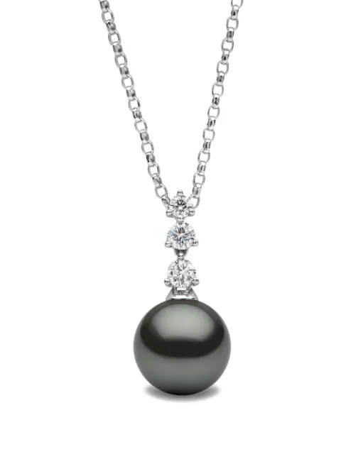 Yoko London 18K white gold tahitian pearl and diamond pendant Silver QYP24027T