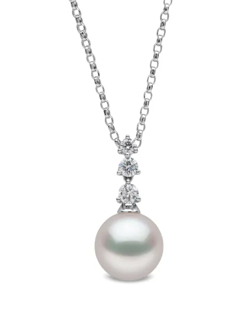 Yoko London 18K white gold akoya pearl and diamond pendant Silver QYP24027X