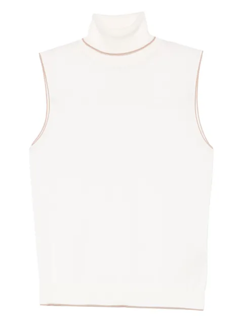 Eleventy turtleneck sleeveless top White L86MAGJ02
