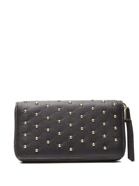 Poche Paris studded zip wallet Brown ACW0320974853