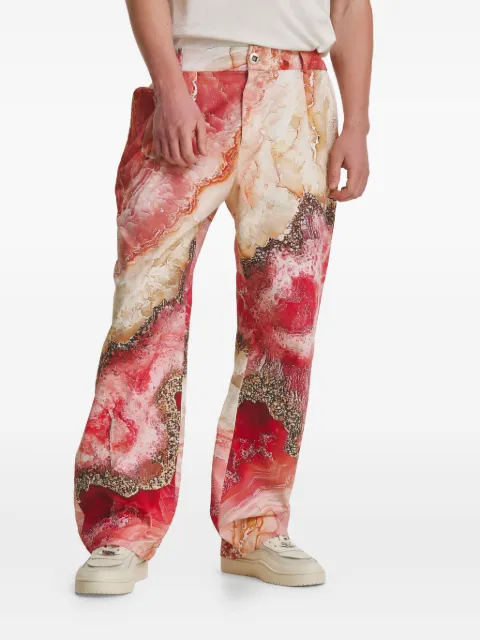 IRINA VOINEA printed trousers Pink IVYAK13