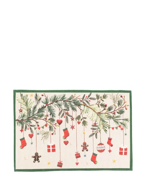 TESSITURA TOSCANA TELERIE Rudy Tiptapp christmas-print rug (52cm x 80cm) Neutrals NA250056RUDYTIPTAPP