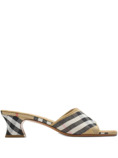 Burberry Check Sloane heeled mules Neutrals 8119523