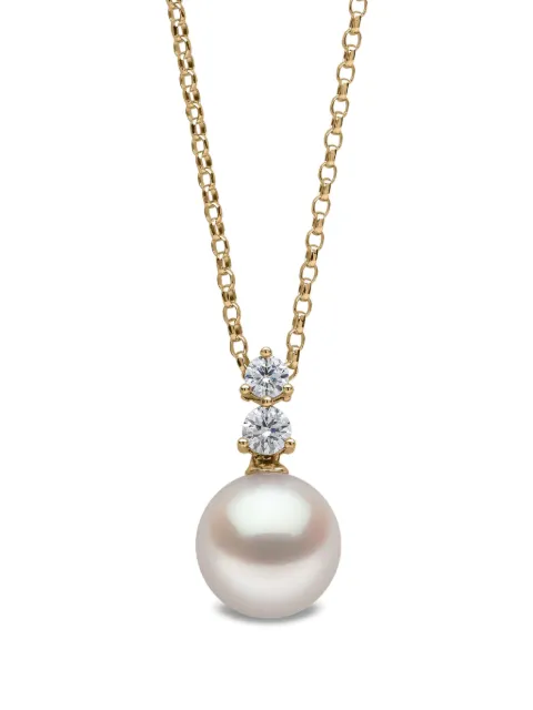 Yoko London 18K yellow gold akoya pearl and diamond pendant Gold QYP24016X