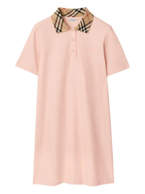 Burberry Check collar cotton polo shirt dress Pink 8118956