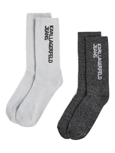 Karl Lagerfeld Jeans logo-knit socks (pack of two) Grey A1W471532DY
