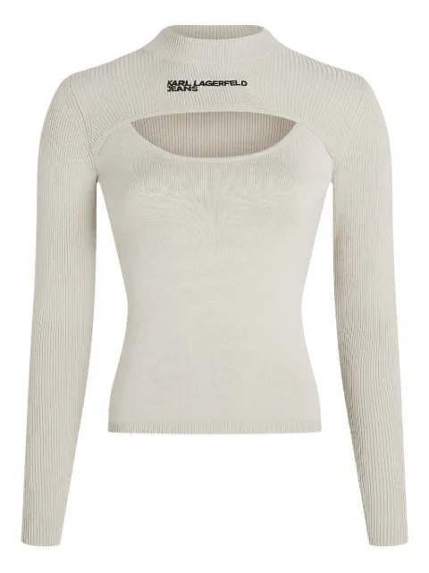Karl Lagerfeld Jeans cut-out mock-neck sweater Neutrals A4W180131ZI
