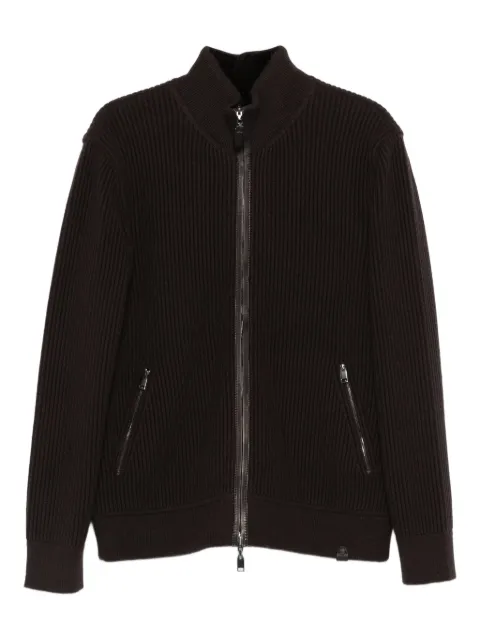 Brioni zip-fastening ribbed cardigan Brown UMTE0LODK03