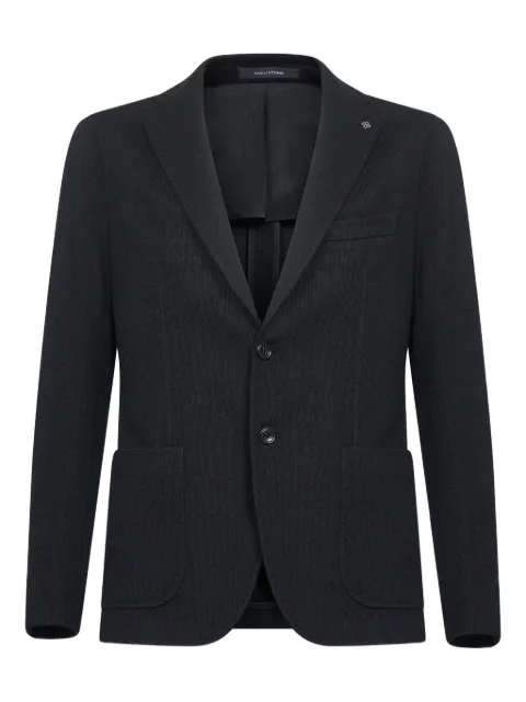 Tagliatore log-detail single-breasted blazer Black 1SMJ22KAI340209JN3458