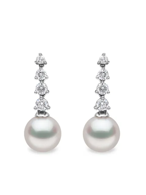 Yoko London 18K white gold akoya pearl and diamond earrings Silver QYE24047X