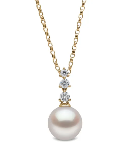 Yoko London 18K yellow gold Akoya pearl and diamond pendant Gold QYP24026X