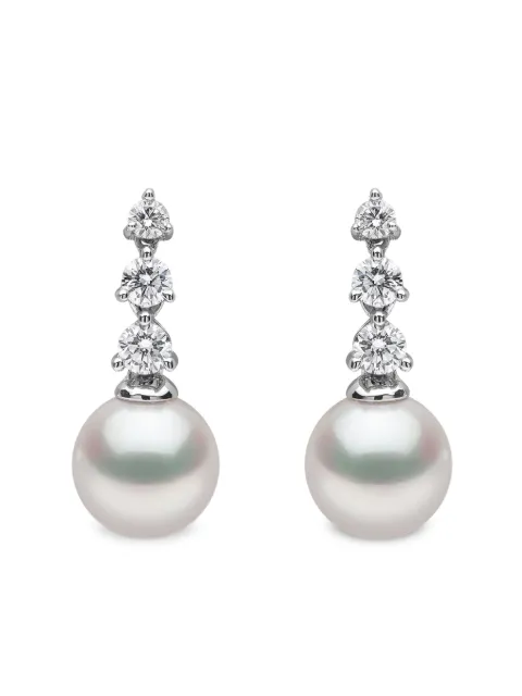 Yoko London 18K white gold akoya pearl and diamond earrings Silver QYE24037X