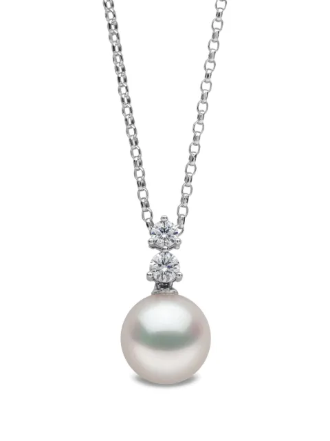 Yoko London 18K white gold akoya pearl and diamond pendant Silver QYP24017X