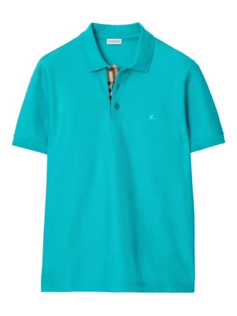 Burberry embroidery-logo polo shirt Blue 8118952