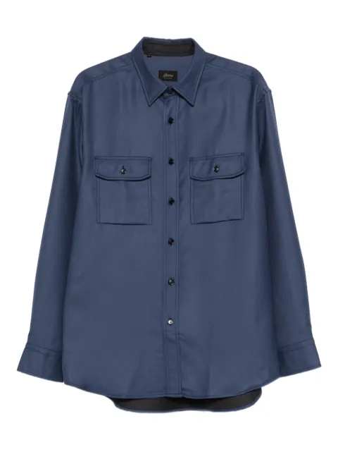 Brioni flap-pockets shirt Blue SCGZ0LODA754700