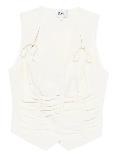Botsi tie-detail ruched-design waistcoat Neutrals KRECV25I