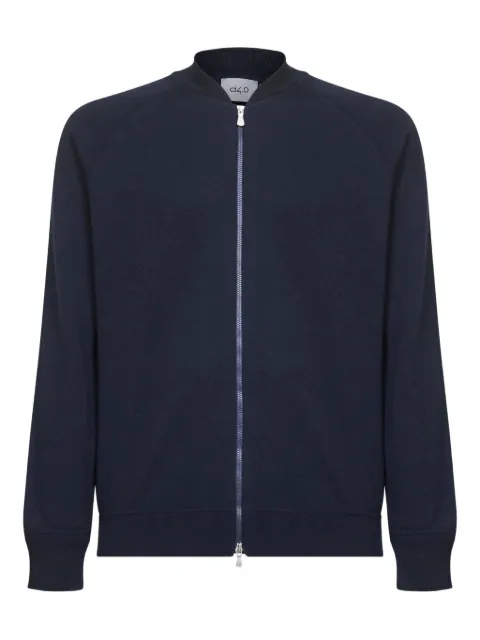 D4.0 ribbed bomber collar knit sweater Blue 57133598