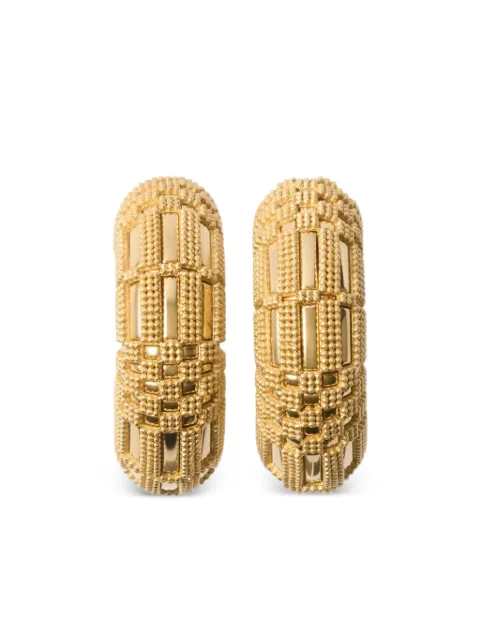 Burberry beaded-grid hoop earrings Gold 8120230