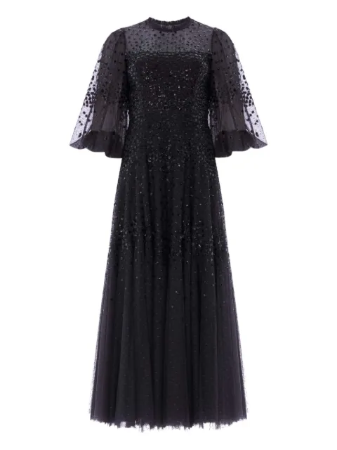 Needle & Thread sequin-embellishment maxi dress Black DGTQ03RCR26