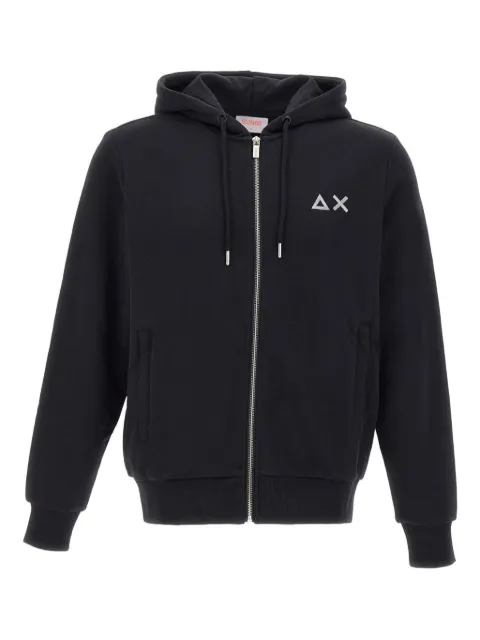 Sun68 drawstring zip cotton hoodie Black F4510211