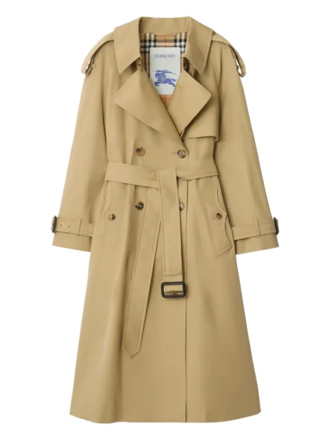 Burberry long gabardine Fitzrovia trench coat Neutrals 8118541