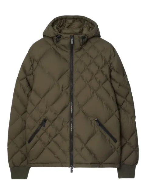 Burberry Check-stitch nylon doversgreen puffer jacket Green 8116105