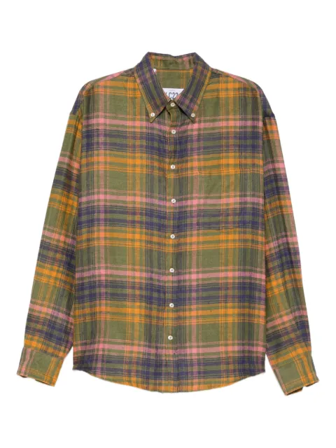 LC23 plaid-pattern chest-pocket shirt Green S301FW25