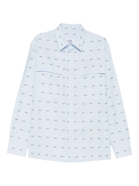 LC23 chest-pocket patterned shirt Blue S302FW25