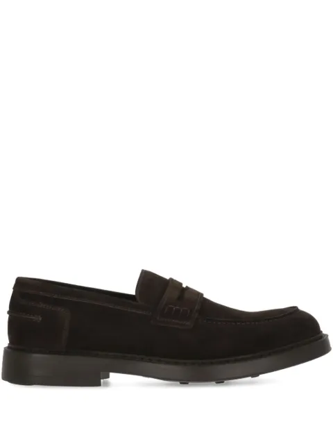 Doucal's suede Blake-stitched loafers Brown DU2726BRUXUF009TM23