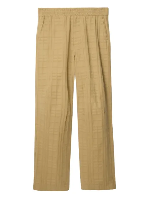 Burberry textured Check cotton trousers Neutrals 8117841